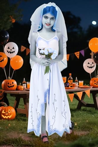 Vestido de Novia Zombi Azul para Niñas 3-14 Años miniatura 2