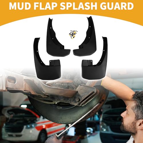 Image of Mud Flap Splash Guard - Car Front & Rear Side Mud Guards - for Nissan Navara 2005-2016 Plastic Black with Mount Accessories - 1 Set