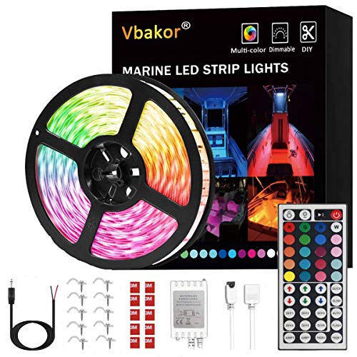 Vbakor Boat Led Strip Lights, 16.4FT Marine Pontoon Boat Lights,