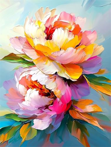 Peinture numero adulte fleur pour évacuer le stress et peindre sans savoir dessiner