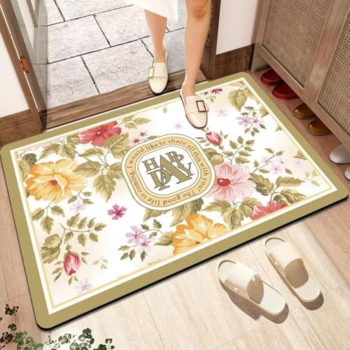 BowooHome バスマット 耐用性 おしゃれ 足ふきマット 玄関マット 洗える 滑り止め 屋内 マット 吸水 速乾 お手入れ簡単