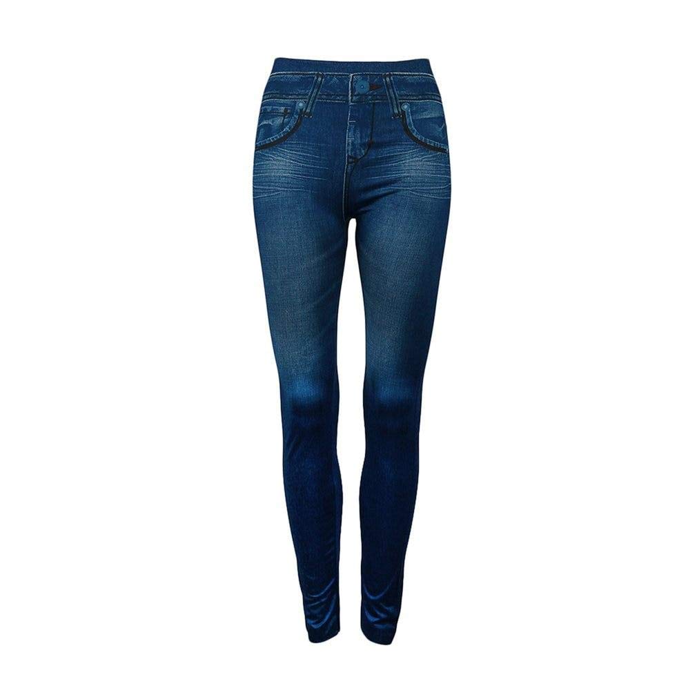 Fake Pockets Women Jeans Seamless 