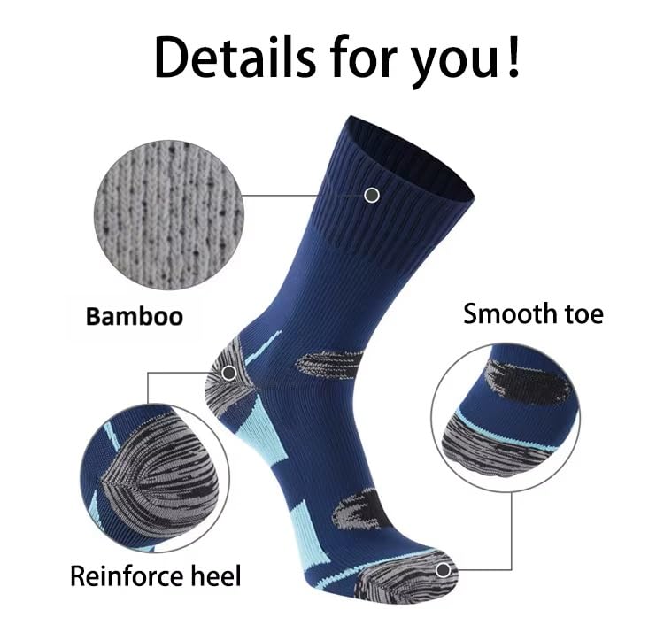 Image of Drylife Waterproof Socks For Outdoor Activities, Thermalwear Bamboo Breathable Socks For Hiking, Swimming, Fishing, Skiing, Trekking And Other Sports Activitities in Cold /Wet Conditions (IN, Alpha, M)