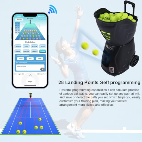 image for Generic HT8088A Tennis Ball machine for Practice (28 Points), Automati