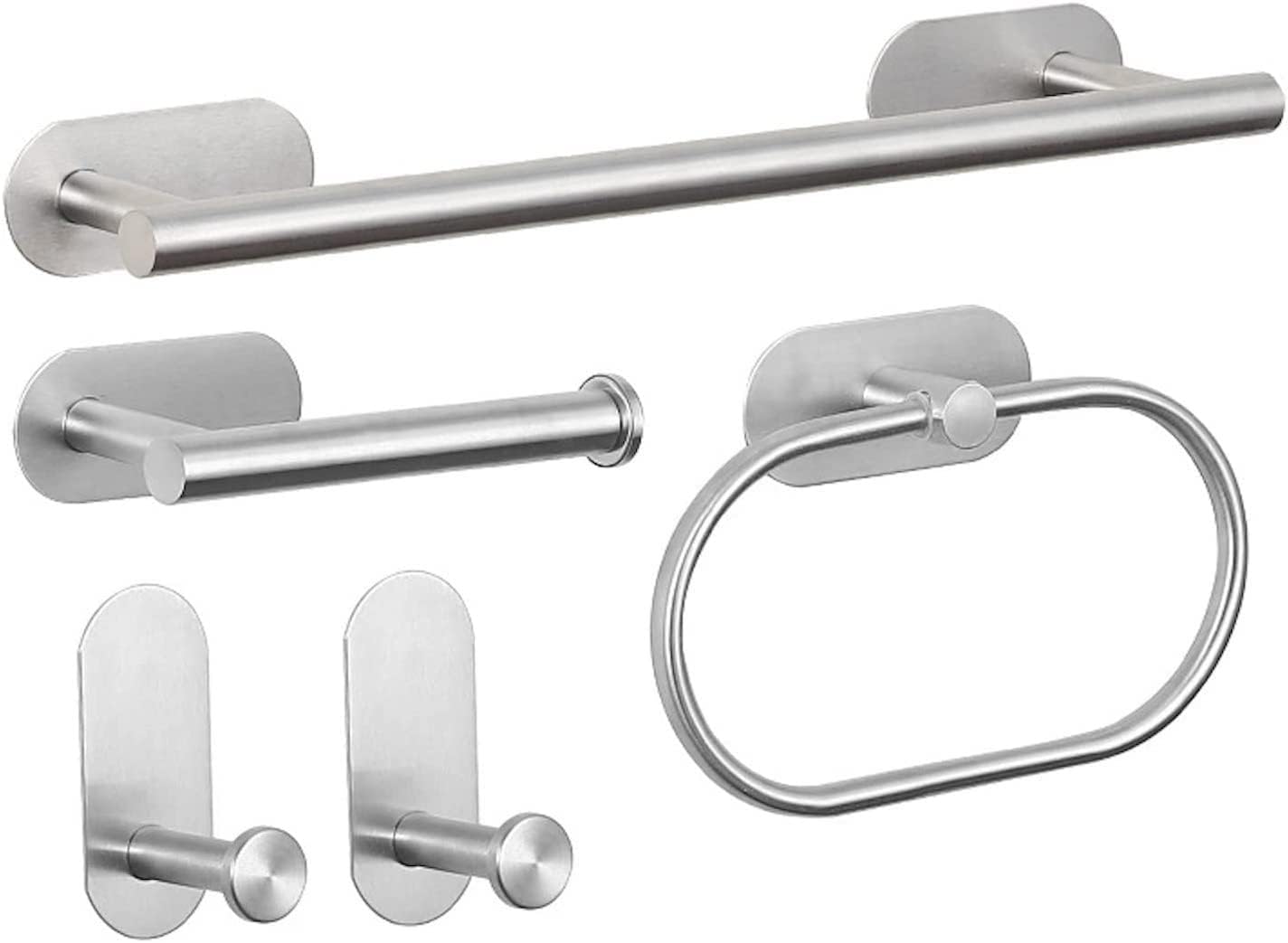 YUET Brushed Nickel Bathroom Accessories Set Toilet Paper Holder, 5