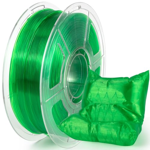 Image of IEMAI Clear TPU Filament 1.75mm, Crystal Transparent Green, Strong Layer Adhesion, Flexible & Tough 3D Printer Filament for Elastic Prototypes & Functional Parts, 1kg Spool