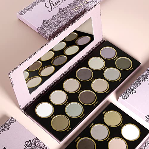 La Catrina 12 Color All Matte Eyeshadow Palette, Gray Brown Eye Makeup, Nude Smoky Neutral Eyeshadow Palette, Natural Ultra-Blendable Powder For Mature Skin, Cruelty Free thumb #4