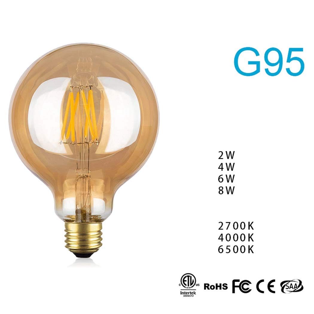 Bombillas de luz Edison LED de E27, bombilla de tornillo de filamento de LED, bombilla de ahorro de energía 4000K, no regulable, paquete de 10 (color : Marrón, Diseño : 220v-8w)