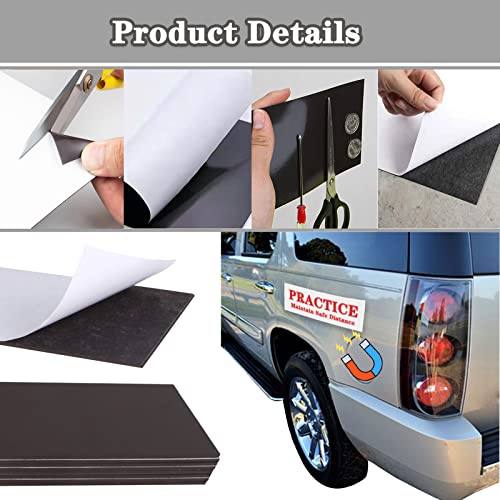 Bumper Sticker Magnets, Car Magnetic Sheets 5 Packs 12"×4" Bumper Sticker Magnetic Sheet With Self Adhesive Bumper Stickers Magnetic For Car, Home, Refrigerator, Photos, Stickers, Crafts #TOP3