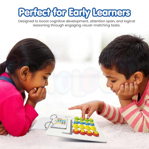 Image of Kidology Kids Montessori Slide Puzzle | Color & Pattern Matching STEM Learning Toys for Kids 4-8 Years | Travel Friendly Birthday Gift for Boys & Girls | Educational Activity Toy for 4,5,6,7