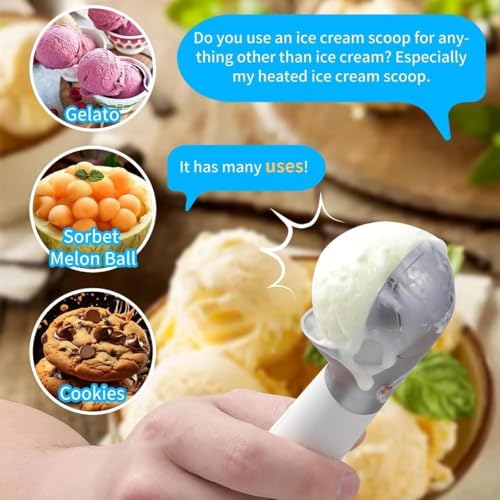Cuchara de helado eléctrica con calefacción, cuchara de helado recargable, impermeable IP67, fácil de limpiar, diseño duradero, edades