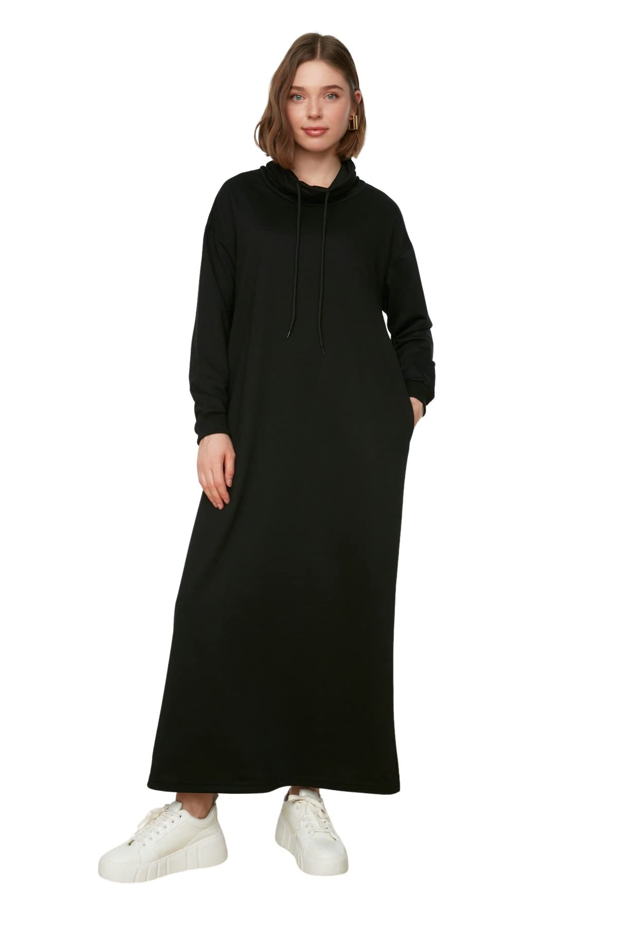 Trendyol Women Modest Maxi Basic Regular Knit Modest Dresses Black