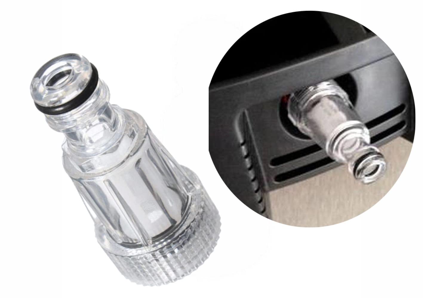 Water Inlet Connector With Filter For Mac Allister Pressure Washer, Transparent, 3/4'