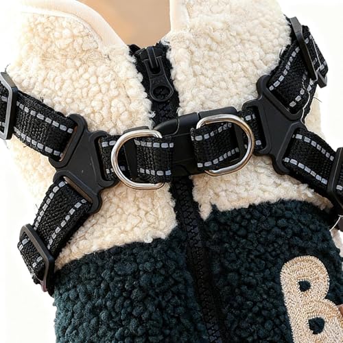 Chaqueta para perro con arnés integrado y forro térmico para cachorro 8