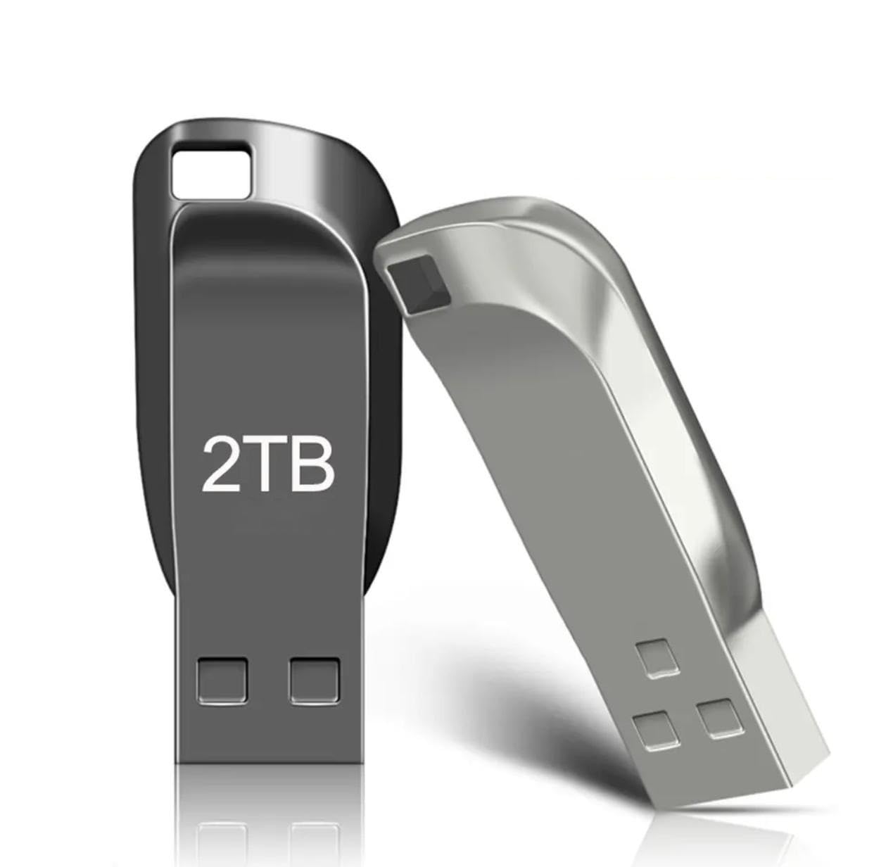 Superstes 2TB Metal USB Flash Drive High Speed Metal Pen Drive Waterproof Mini Disk Memory with Keyhole (Black) (Black)