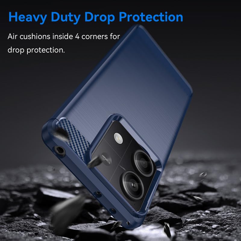 Image of Hybrid Carbon Fiber Back Case for Poco X6 Neo (Blue)