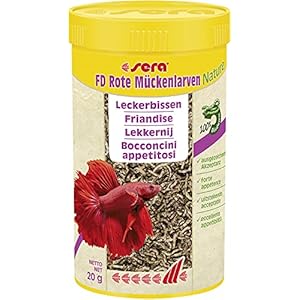 sera FD Rode muggenlarven Nature 250 ml, de lekkernij voor jonge vissen en fijnproevers, visvoer voor aquarium met zeer…