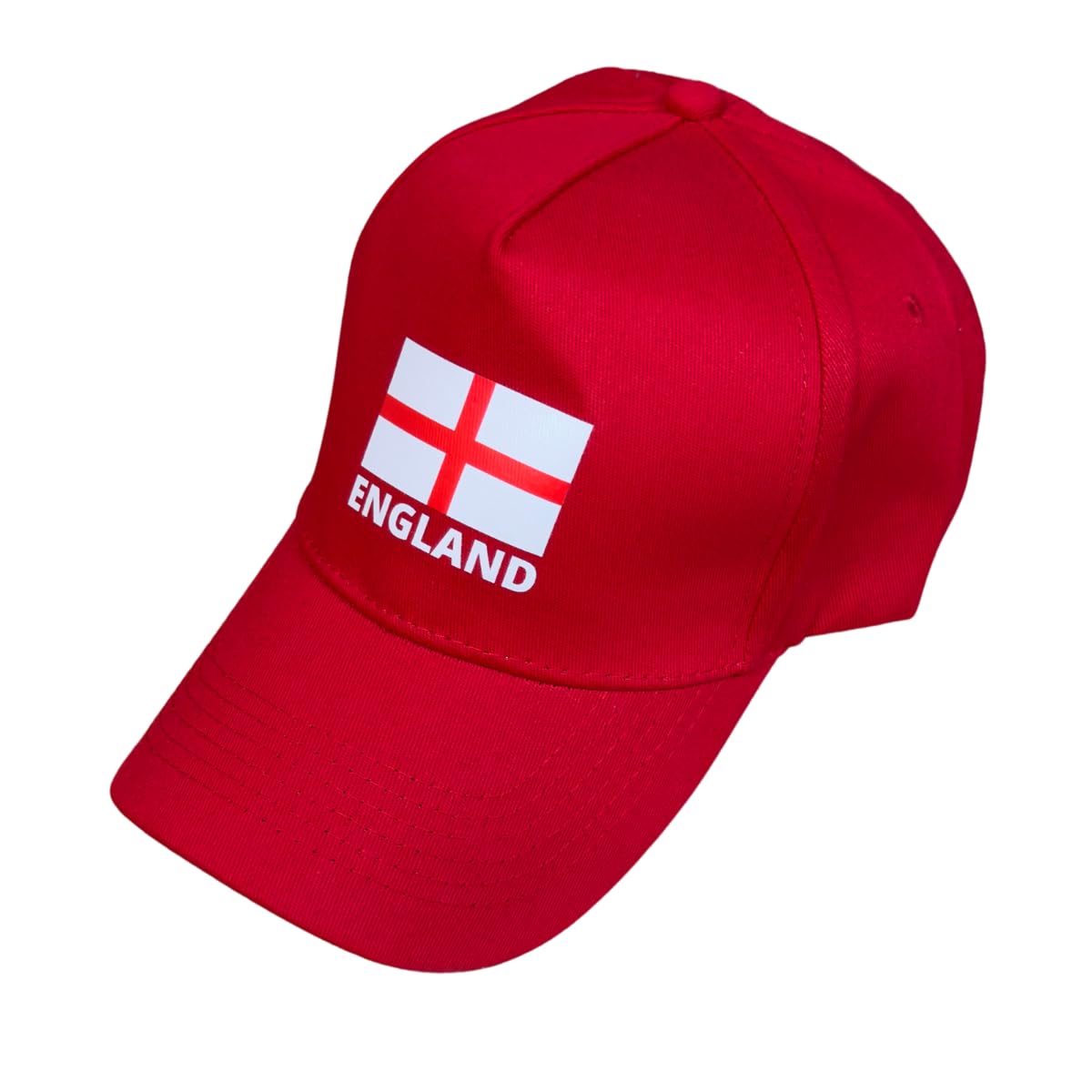 Fidra Fashion Accessories Unisex White Fidra Adult England Baseball Cap With St George Cross Logo, Buckle Adjustable. Fast Uk Post 48-72 Hour Delivery. (Red)