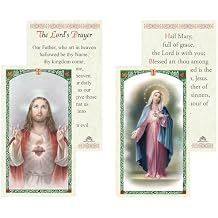 Trendzeen Our Father Prayer Card - Hail Mary Prayer Card - Made in Italy The Lords Prayer Laminated Catholic Cards Set for Daily Devotion, Personal Reflection - 2 Items Total