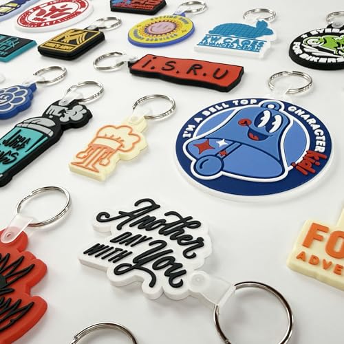 Custom Die Cut PVC Keychains | Personalized With Your Logo or Design | Quantity Options from 25 to Bulk Orders of 10,000 | Split Metal Keyrings | Great for Brands, Businesses, Promotions and Schools - Image 5