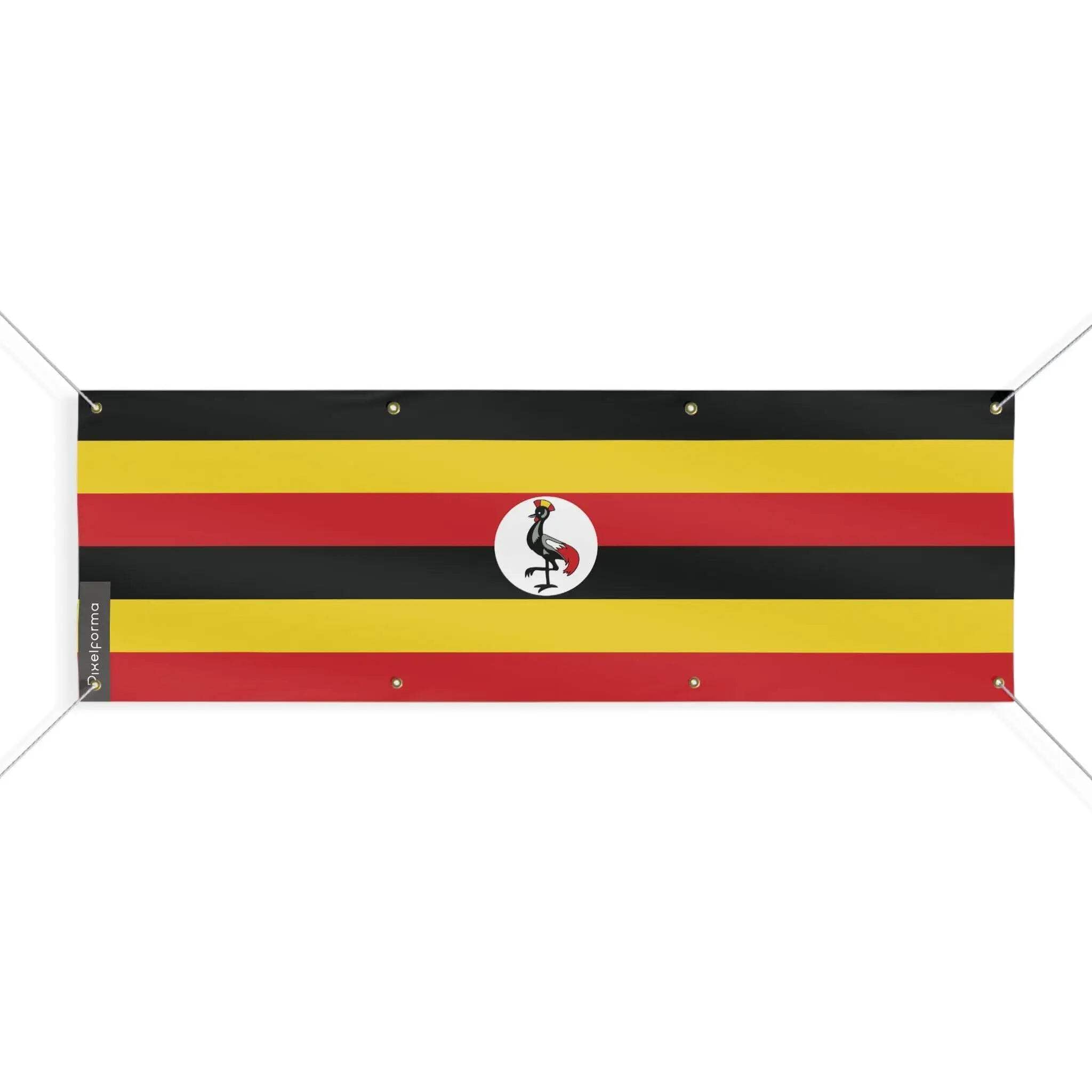 Drapeau de l'Ouganda grand format 160x480cm avec 8 oeillets