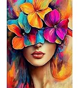 MISCER Flowers Diamond Art Kits for Adults, Woman's Flower Diamond Painting Kits for Beginners, 5...