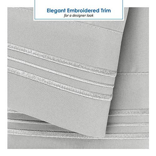 Nestl Light Grey Short Queen Sheets for RV, Hotel Luxury RV Queen Sheets Set, 6 Piece Fitted Bed Sheet Set and Pillowcases, Super Soft, Wrinkle-Free, and Breathable Camper Bedding