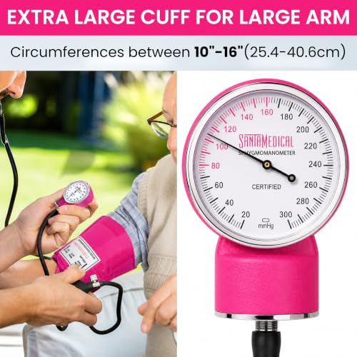 Image of Santamedical Aneroid Sphygmomanometer - Bp Cuff Without Stethoscope - Pink