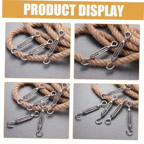 Juego de 5 Tensores de Cable de Acero Inoxidable 304 M5 Ojo a Gancho para Tensión Ajustable de Cable de Alambre para Cerca, Tienda y Instalación Industrial miniatura 3
