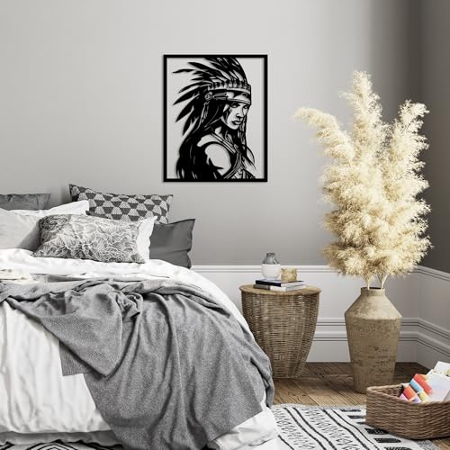 Accessoire mural affichage d'art métal noir 45x56cm maison moderne