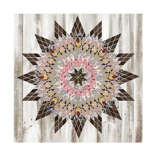 Trademark Fine Art Canvas Wall Art - Melissa Wang 'Rustic Quilt I' Wall Art for Living Room, Bedroom, or Office Décor 24 x 24 Inches