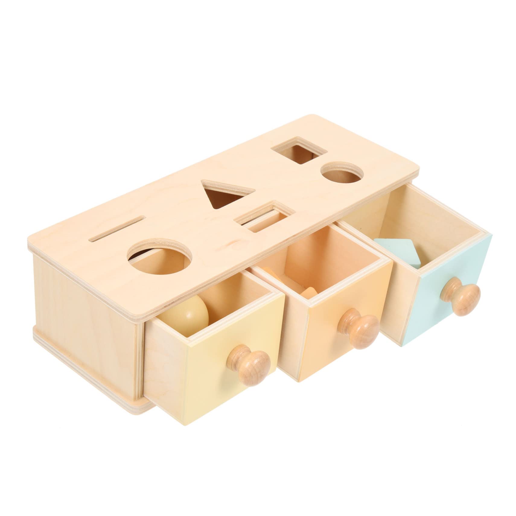 ibasenice Caja de Juguete de Madera Montessori para Niños Pequeños