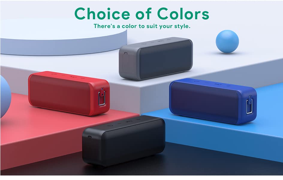 m MU Bluetooth Lautsprecher kabelloser, Bluetooth 5.0, 28h Akku, 360° Stereo Sound, Verbesserter IP67 Wasserschutz, Lautsprecherbox mit TWS Technologie, Powerbank Dienstprogramm für den Notfall/Blau – Bild 7