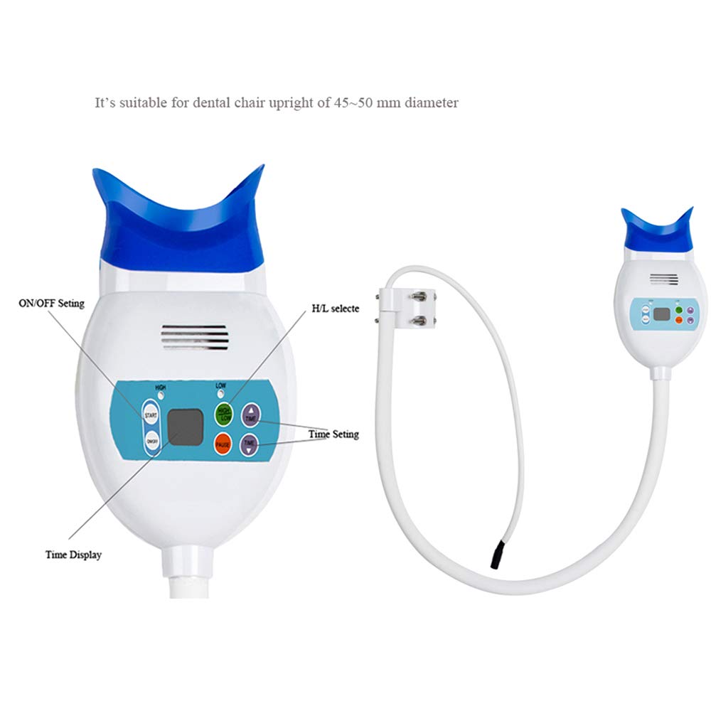 Luz de blanqueamiento dental, blanqueador de dientes 8 LED lámpara de luz fría blanqueamiento móvil acelerador de luz LED cuidado bucal (Fijo en el escritorio)