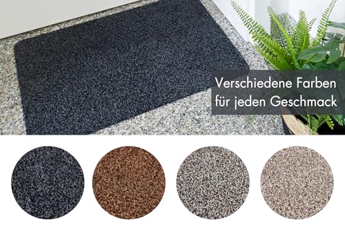 andiamo Fußmatte innen Samson – waschbare Baumwoll-Schmutzfangmatte - rutschfest, saugstark & hochwertig - Fußabtreter für den Eingang | 40 x 60 cm, Anthrazit