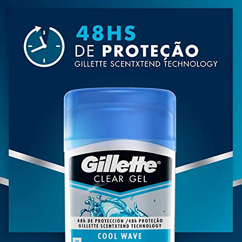 Kit 2 Desodorantes Gillette Antitranspirante Clear Gel Cool Wave 45g + Samba Canção Tamanho U