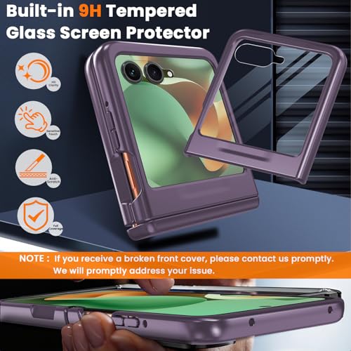Image of WRJ for Motorola Razr 2026 /2025 /2024 Case Built-in Screen Protector,Dark Purple