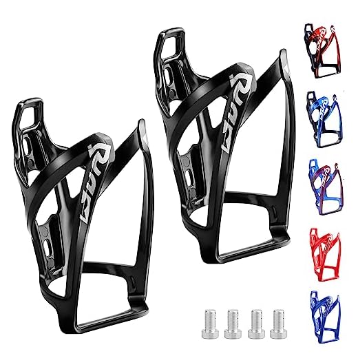 Suruid Bike Water Bottle Cage, Universal Bike Water Drink Holder, Durable Ultralight Plastic Water Bottle Holder for Bicycle, Cycling Bottle Cages for MTB, Road Bike, Mountain Bikes, 2 Pack - Black