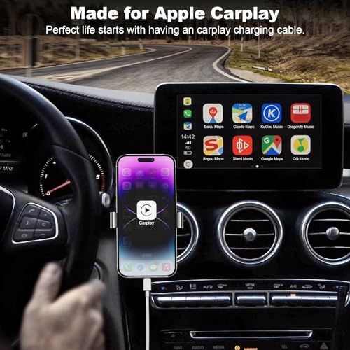 Xiaomeen XIAOMEEN- Car Apple Carplay Cable, 3Ft Car Charger Cord thumb #1