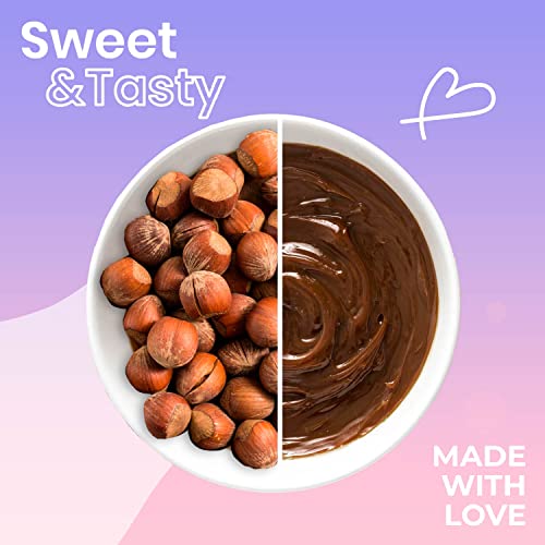 Image of Pure Temptation Chocolate Spread with Cocoa | Hazelnut Chocolate Cream for Bread, Smoothies, Fudge, Cakes, Choco Shakes, Sandwiches, Roti, Fruits & Perfect for Breakfast | 100% Vegetarian, Protein-Rich | Pack of 1 - 1 Kg
