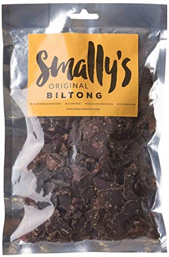 Biltong de Smally: Aperitivo original de carne de vacuno de alto contenido proteico, listo para comer, sin gluten, 250g