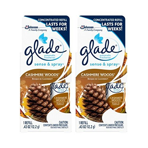 Glade Sense & Spray automatic air freshener refill, Cashmere Woods - 2 Packs
