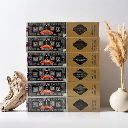 Image of Satya Smudge Incense Stick - Hand-Rolled Indian Masala Incense for Meditation, Yoga & Spiritual Cleansing Pack of 6 (Smudge Superhit)