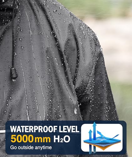SWISSWELL Rain Jacket Men Waterproof Windbreaker, Lightweight Hooded Raincoat for Daily Casual2