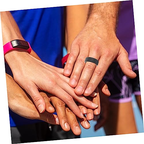 Anillos de silicona para hombres 10 unidades negro miniatura 7
