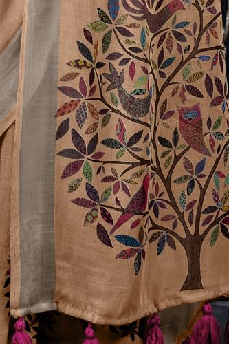 Image of MIRCHI FASHION Saree for Woman Cotton Blend Printed | Traditional Ethnic Sari for Ceremonial Use and Farewell with Blouse Piece