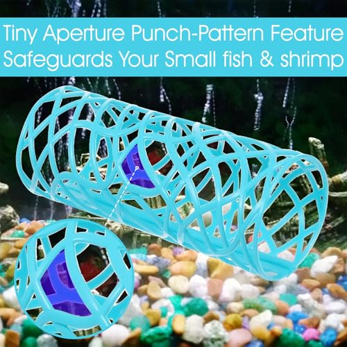 Image of 2Pcs Betta Fish Tank Accessories, Betta Tunnel & Hammock Aquarium Hideout, Bettas Fish Toys with Suction Cups Perfect for Hideout and Play Area, 3.9x2 Inch Platform, 3.9x1.6 Inch Tunnel(Blue)