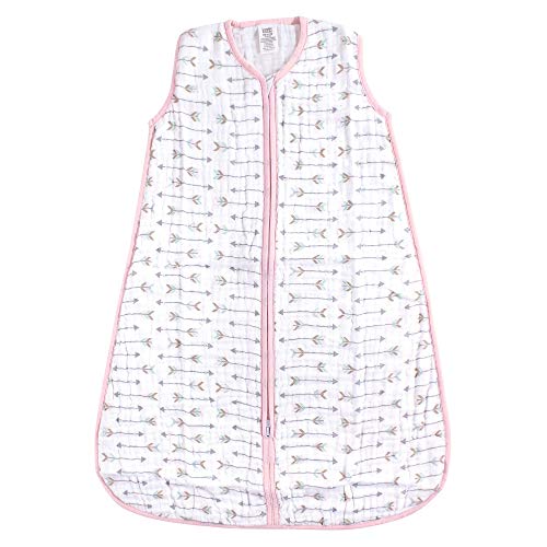 Luvable Friends Unisex Baby Sleeveless Muslin Cotton Sleeping Bag, Sack, Blanket, Girl Arrows Muslin, 12-18 Months