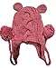 BIBITIME Knit Cat Ear Beanie Pussycat Hat Women's March Hanging Pompoms Cap (Pink, One Size)