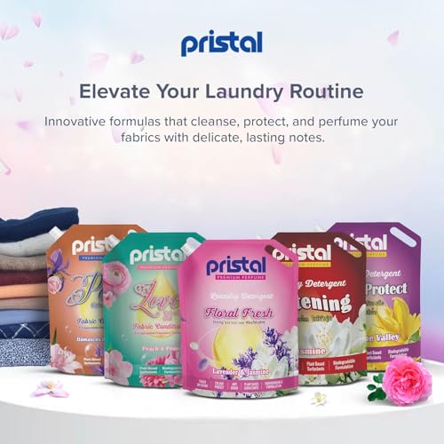 Image of Pristal 2-in-1 Laundry Care Combo - 1L Love Fabric Conditioner & 1L Color Protect Liquid Detergent | Tough on Stains, Softens Fabrics, 3D Long-Lasting Fragrance, Eco-Friendly, Singapore Formulated